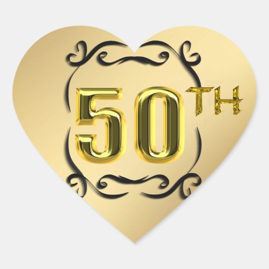 50. Gold Heart Siegel und Aufkleber (Vorderseite)