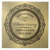 50. Gold Hochzeit Islamischer Dekorzirkel Fliese (Vorderseite)