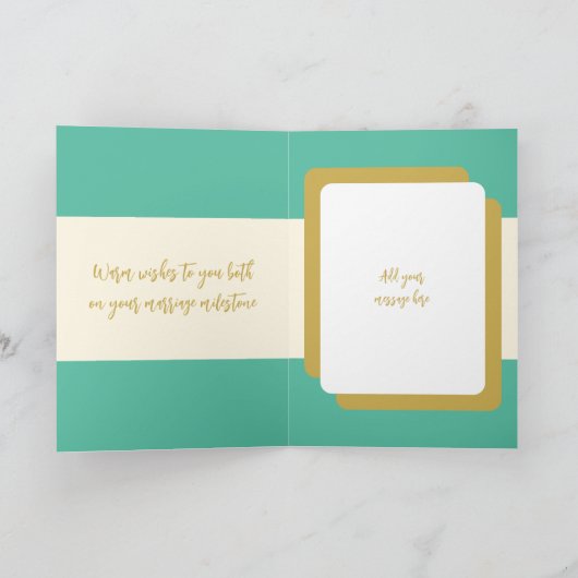 50. Gold-Jubiläum hinzufügen Namen Ozeangrün Karte (Innenseite)