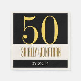 50. Gold Jubiläum Modernes Gold und Black V02 Serviette