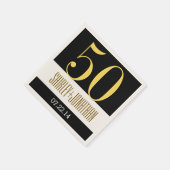 50. Gold Jubiläum Modernes Gold und Black V02 Serviette (Ecke)