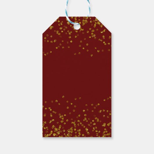 50 Gold und Burgund Sparkle Geschenkanhänger (Rückseite)
