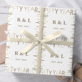 50. Gold Wedding Anniversary-Geschenk Geschenkpapier
