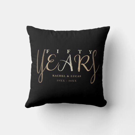 50. Gold Wedding Anniversary-Geschenk Kissen (Rückseite)