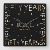 50. Gold Wedding Anniversary-Geschenk Quadratische Wanduhr (Vorderseite)