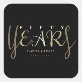 50. Gold Wedding Anniversary-Geschenk Quadratischer Aufkleber (Vorderseite)