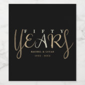 50. Gold Wedding Anniversary-Geschenk Weinetikett (Einzelnes Label)