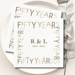 50. Gold Wedding Anniversary Geschenkpapier Serviette