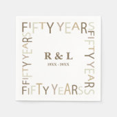 50. Gold Wedding Anniversary Geschenkpapier Serviette (Vorderseite)