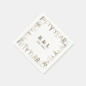 50. Gold Wedding Anniversary Geschenkpapier Serviette (Ecke)