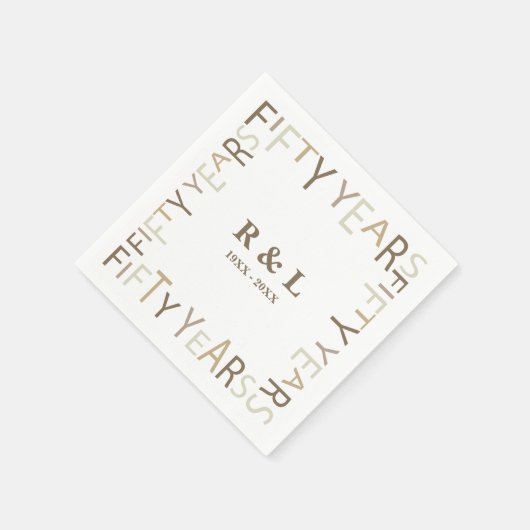 50. Gold Wedding Anniversary Geschenkpapier Serviette (Ecke)
