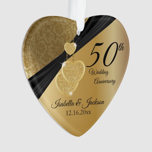 50. Gold Wedding Anniversary Sake Design Ornament (Vorderseite)