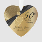 50. Gold Wedding Anniversary Sake Design Ornament (Rückseite)