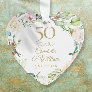 50. Gold Wedding Jubiläum Blumenkohl Ornament