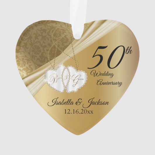 50. Gold Wedding Jubiläum 💕 Keepake Design Ornament (Rückseite)