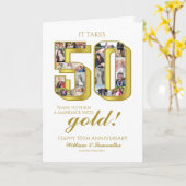 50. Gold Wedding Jubiläumsfoto Collage Karte (Gelbe Blume)