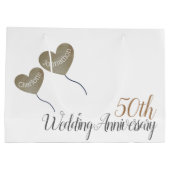 50. Goldblase zum Hochzeitstag Große Geschenktüte (Rückseite)