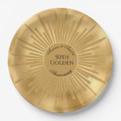 50. GOLDEN Hochzeitstag Pappteller (Vorderseite)