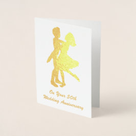50. (Golden) Hochzeitstag - Personalisiert Folienkarte