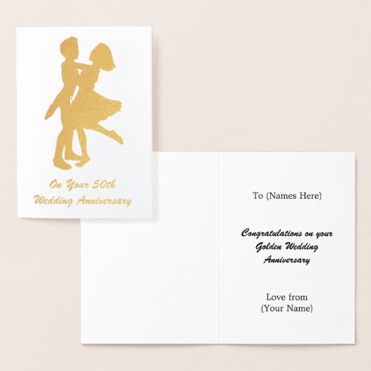 50. (Golden) Hochzeitstag - Personalisiert Folienkarte (Anzeige)