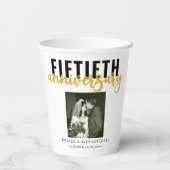 50. Golden Wedding Anniversary 2 Foto Paper Cups Pappbecher (Rückseite)