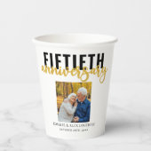50. Golden Wedding Anniversary 2 Foto Paper Cups Pappbecher (Vorderseite)