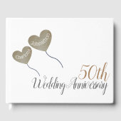 50. Golden Wedding Anniversary Ballon Gästebuch (Vorderseite)