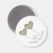 50. Golden Wedding Anniversary Ballon Magnet (Vorderseite/Rückseite)