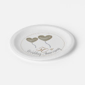 50. Golden Wedding Anniversary Ballon Pappteller (Schrägansicht)