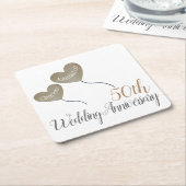 50. Golden Wedding Anniversary Ballon Rechteckiger Pappuntersetzer (angewinkelt)