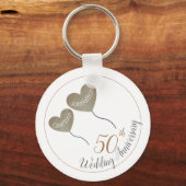 50. Golden Wedding Anniversary Ballon Schlüsselanhänger (Vorderseite)