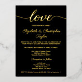 50. Golden Wedding Anniversary Black Custom Foto Folieneinladung (Vorderseite)