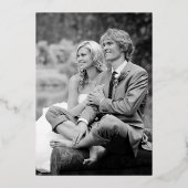 50. Golden Wedding Anniversary Black Custom Foto Folieneinladung (Rückseite)