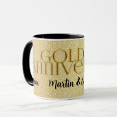50. Golden Wedding Anniversary Damask Tasse (Vorderseite Links)