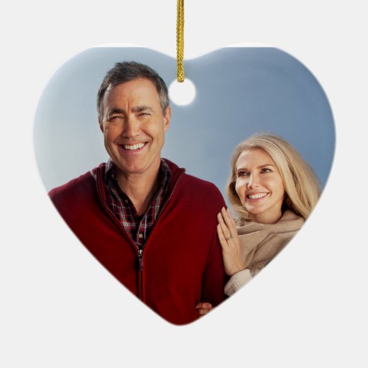 50. Golden Wedding Anniversary DIY Foto Keramik Ornament (Hinten)