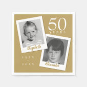 50. Golden Wedding Anniversary Fun Child Fotos Serviette (Vorderseite)