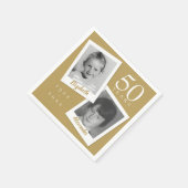 50. Golden Wedding Anniversary Fun Child Fotos Serviette (Ecke)