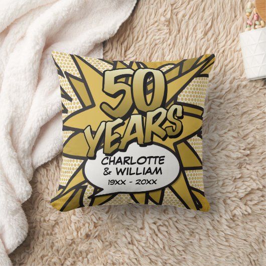 50. Golden Wedding Anniversary Fun Comic Book Kissen (Decke)