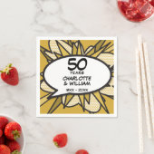 50. Golden Wedding Anniversary Fun Retro Serviette (Beispiel)