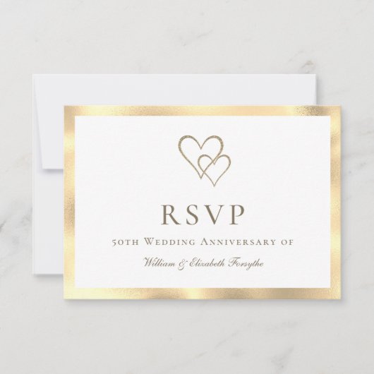 50. Golden Wedding Anniversary Response Card RSVP Karte (Vorderseite)