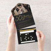 50. Golden Wedding Anniversary UAWG Foto All-in-One-Einladung (Abreißstreifen)