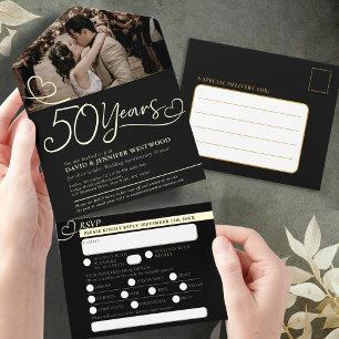 50. Golden Wedding Anniversary UAWG Foto All-in-One-Einladung