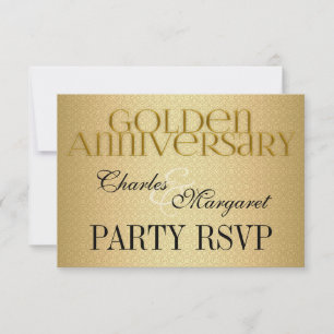 50. Golden Wedding Annivsersary Party UAWG RSVP Karte