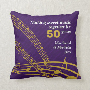 50. GOLDEN Wedding   süß   MUSIKNOTEN Kissen