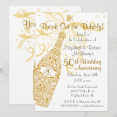 50 Golden Years Champagne Celebration Einladung (Vorne/Hinten)