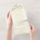 50. goldene Hochzeit All In One Einladung (Abreißen)