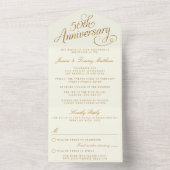 50. goldene Hochzeit All In One Einladung (Innen Boden)