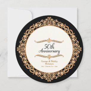 50. Goldene Hochzeit Feier Runde Einladung