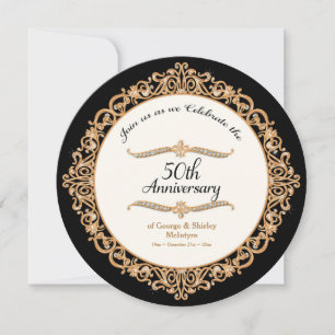 50. Goldene Hochzeit Feier Runde Einladung