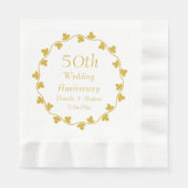 50. Goldene Hochzeit Jahrestag Ivy Wreath Serviette (Vorderseite)